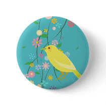 flower bird(blue) button