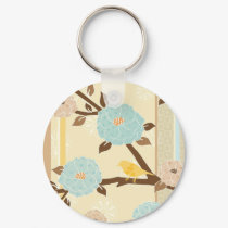 Flower Birds Design1 Keychain