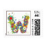 Flower Blossom Monogram W Postage