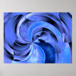 Flower Blues Generative Art Abstract Print