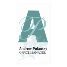 Flower Bold Monogram Business Card