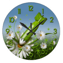 Flower Bomb Round Wallclocks
