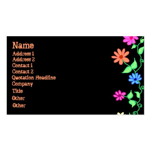 Flower Border Business Card (front side)