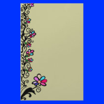 Flower Border Customized Stationery