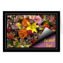 Flower Bouquet Get Well Card