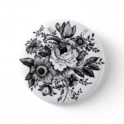 Flower Bouquet Silhouette Pins by VintageShadows