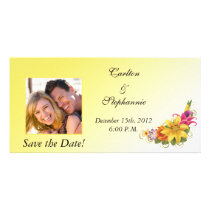 Flower Bouquet Wedding Photo Announcement Photo Card