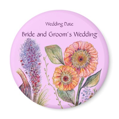 Flower Bouquet Wedding Souvenir Magnet by Julier