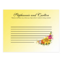 Flower Bouquet Wedding Writable Advice Card Postcards