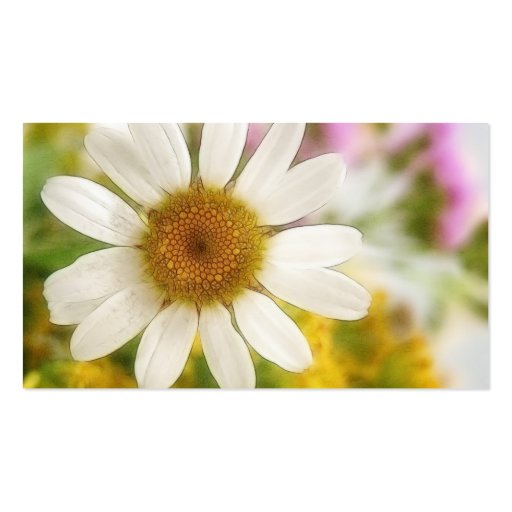 Flower Bouquet - White Daisy Business Card Template (back side)