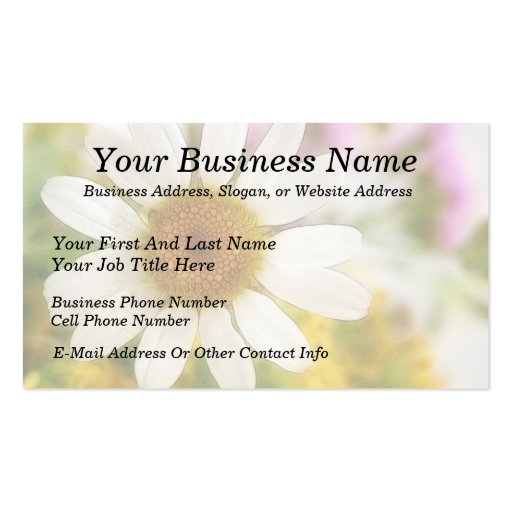 Flower Bouquet - White Daisy Business Card Template (front side)