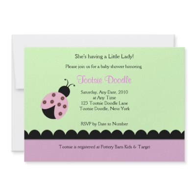 Flower Bug Lady Bug Baby Shower Invitation