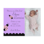 Flower Bug Lady Bug PHOTO Birth announcement Postcard