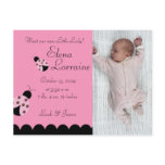 Flower Bug Lady Bug PHOTO Birth announcement Postcard