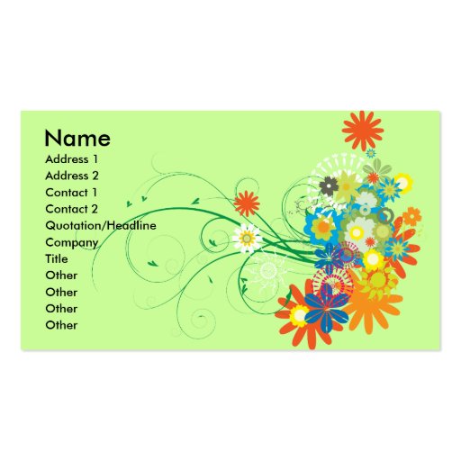 flower bunches of swirls vector business card templates