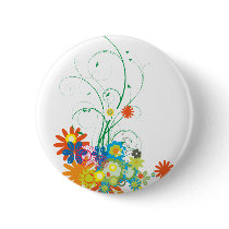 flower bunches of swirls vector pin