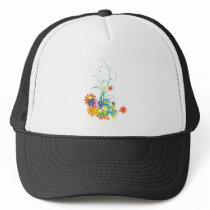 flower bunches of swirls vector trucker hats
