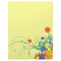 flower bunches of swirls vector letterhead