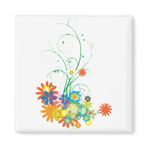 flower bunches of swirls vector magnets