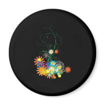 flower bunches of swirls vector refrigerator magnet