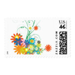 flower bunches of swirls vector stamp