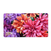 Flower Bursts Custom Shipping Labels