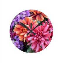 Flower Bursts Wallclocks