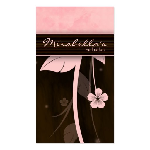 Flower Business Card Pink Chocolate Brown