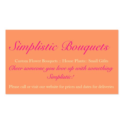 Flower Business cards (back side)