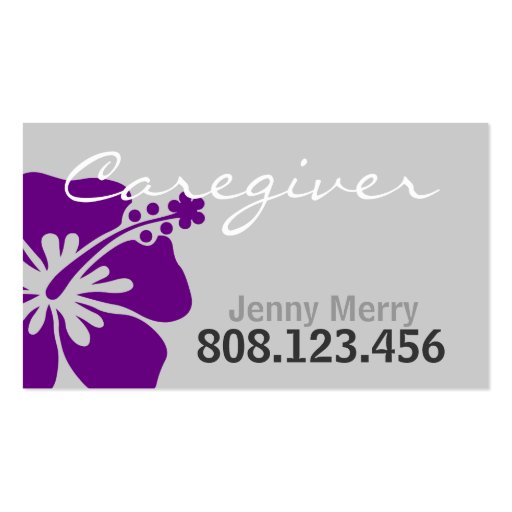 Flower Caregiver Business Card template (front side)