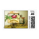 flower cart postage stamp