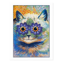Flower Cat by Louis Wain Post Card