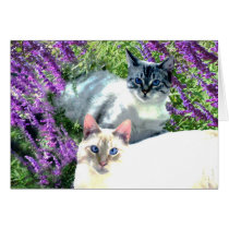Flower Cats Card cards