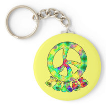 Flower Child Peace Keychain