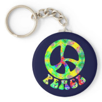 Flower Child Peace Keychain