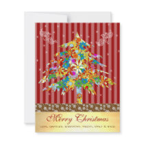 Flower Christmas Tree with Stars invitations by samack Flower Christmas Tree with Stars invitations