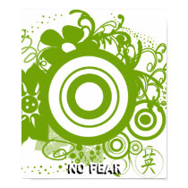 Flower Circle with Kanji for Courage posters
