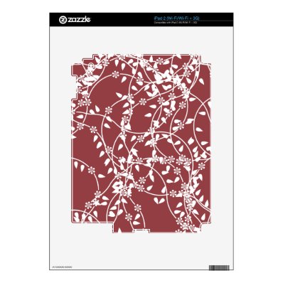 Flower Claret Skins For The iPad 2