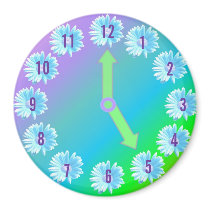FLOWER CLOCK FRIDGE MAGNETS