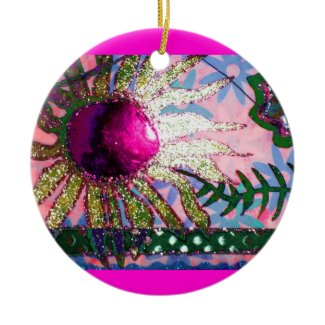 Flower Collage Christmas Ornaments