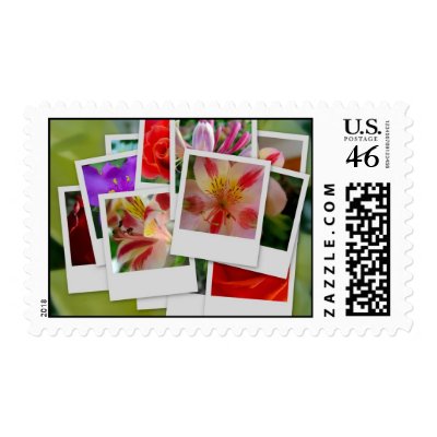 Flower collage postage stamp by coonimokids
