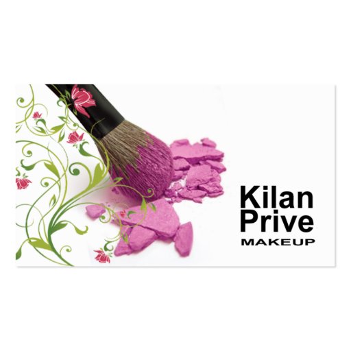 "Flower Cosmetics" - Makeup Artist, Cosmetologist Business Card Template (front side)