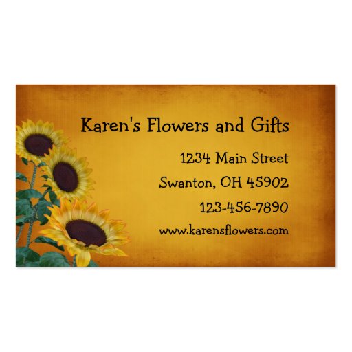 Flower Craft Gift Shop Business Card Template (front side)