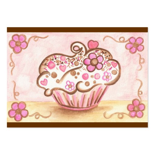 Flower Cupcake Business Card (front side)