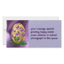 Flower Decorated Egg Photo Card Template