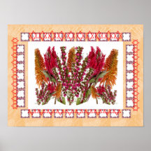 FLOWER Decorations : Boronia Lipstick Poker Torch Print