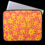 Flower Design - Amber and Rose Red laptop sleeves