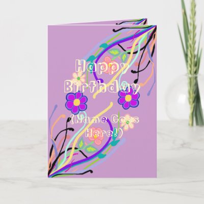 Flower Design Birthday Card from Zazzle.com