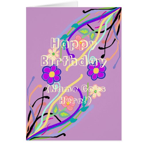 Flower Design Birthday Card Zazzle