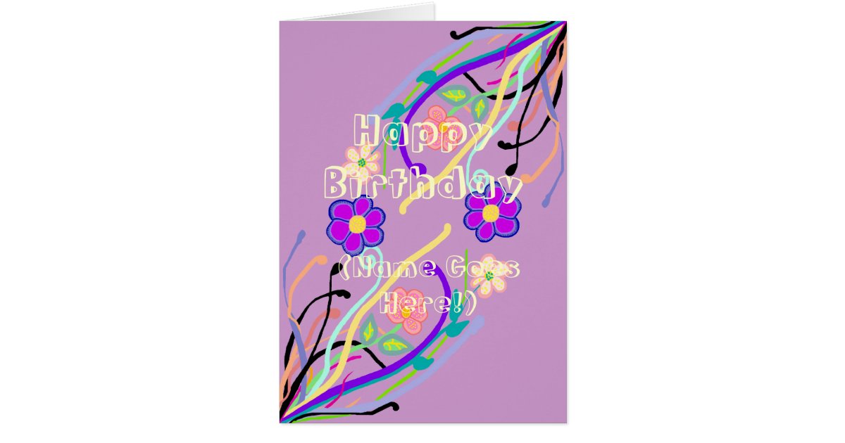 Flower Design Birthday Card Zazzle